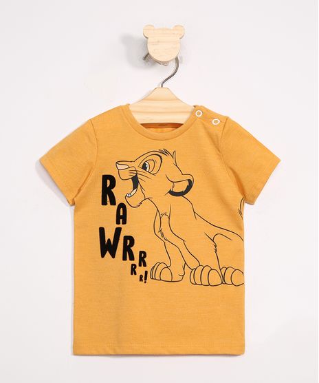 Camiseta-Infantil-Simba-Flocado-Manga-Curta-Amarela-9979669-Amarelo_1