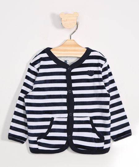 Cardigan-Infantil-de-Plush-Listrado-com-Bolso-Azul-Marinho-9972158-Azul_Marinho_1