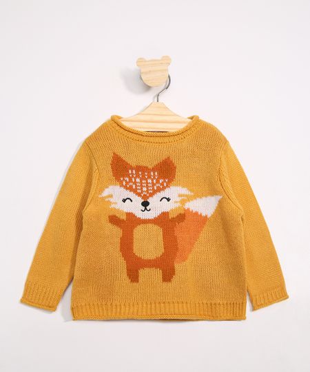 Sueter-Infantil-de-Trico-Raposa-Mostarda-9794883-Mostarda_1 Sueter-Infantil-de-Trico-Raposa-Mostarda-9794883-Mostarda_1