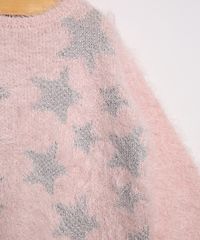 Sueter-Infantil-de-Trico-com-Pelo-Estampado-Estrelas-Rosa-9972427-Rosa_3