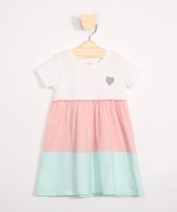 Vestido-Infantil-Amplo-com-Recortes-Manga-Curta-Multicor-9978303-Multicor_1
