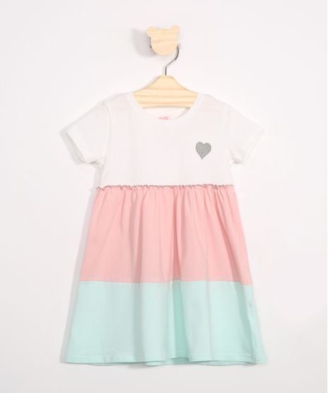 Vestido-Infantil-Amplo-com-Recortes-Manga-Curta-Multicor-9978303-Multicor_1