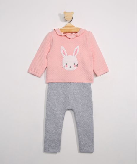 Conjunto-Infantil-de-Blusa-Coelhinho-Manga-Longa-Rosa-Claro---Calca-de-Moletom-Cinza-Mescla-9842853-Cinza_Mescla_1