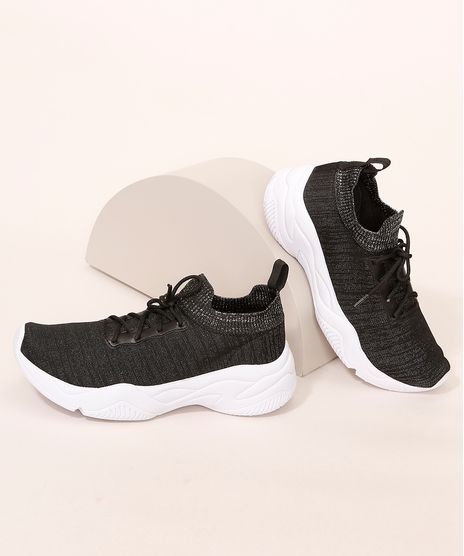 Tenis-Knit-Feminino-Esportivo-Ace-com-Lurex-e-Cadarco-Preto-9983532-Preto_1