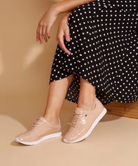 Tenis-Feminino-Via-Uno-Matelasse-em-Verniz-Bege-9984408-Bege_2