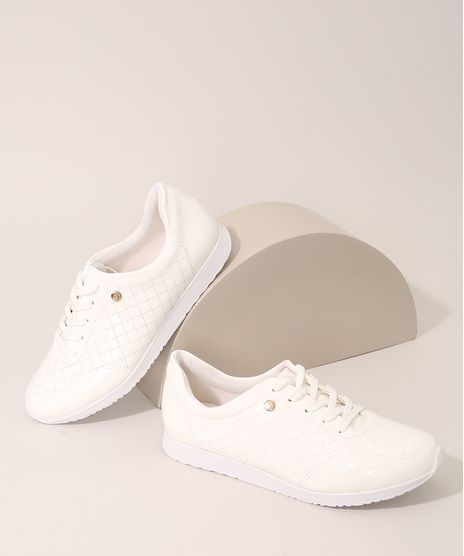 Tenis-Feminino-Via-Uno-Matelasse-em-Verniz-Branco-9984406-Branco_1