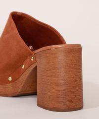 Tamanco-Feminino-Oneself-de-Camurca-Salto-Medio-em-Madeira-com-Tachas-Marrom-9985995-Marrom_7