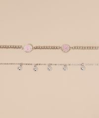 Kit-de-2-Pulseira-Femininas-com-Medalhas-Prateado-9987517-Prateado_3