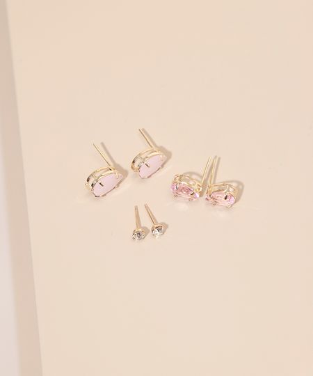 Kit-de-3-Brincos-Femininos-Pequenos-Dourado-9987518-Dourado_1
