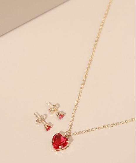 Kit-de-Colar-Feminino-com-Pingente-de-Coracao-com-Pedra---Brinco-com-Pedra-Dourado-9987519-Dourado_1