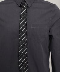 Kit-de-Camisa-Social-Comfort-com-Bolso-Manga-Longa---Gravata-de-Jacquard-Listrada-Chumbo-9929221-Chumbo_3