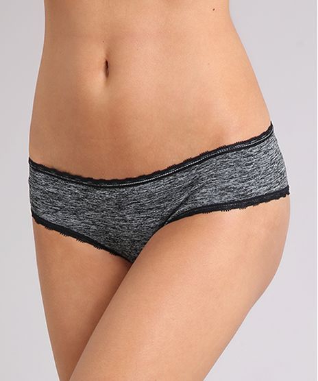 Calcinha-Feminina-Calecon-Sem-Costura-com-Renda-Cinza-Mescla-Escuro-9064607-Cinza_Mescla_Escuro_1