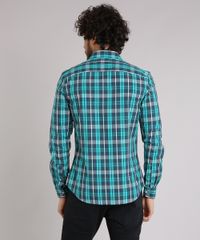 Camisa-Masculina-Slim-Xadrez-Manga-Longa-Verde-Agua-8894573-Verde_Agua_2