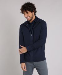 Jaqueta-Masculina-em-Trico-Gola-Alta-Manga-Longa--Azul-Marinho-8848976-Azul_Marinho_1