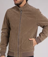 Jaqueta-Masculina-Bomber-em-Suede-com-Bolsos-Kaki-8851198-Kaki_4