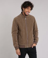 Jaqueta-Masculina-Bomber-em-Suede-com-Bolsos-Kaki-8851198-Kaki_5