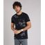 Camiseta-Masculina-Slim-Fit-Estampada-Floral-Manga-Curta-Gola-Careca-em-Algodao---Sustentavel-Preta-9197264-Preto_1