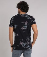 Camiseta-Masculina-Slim-Fit-Estampada-Floral-Manga-Curta-Gola-Careca-em-Algodao---Sustentavel-Preta-9197264-Preto_2
