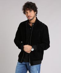 Jaqueta-Masculina-Bomber-em-Suede-com-Bolsos-Preta-8851198-Preto_1