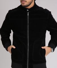 Jaqueta-Masculina-Bomber-em-Suede-com-Bolsos-Preta-8851198-Preto_4