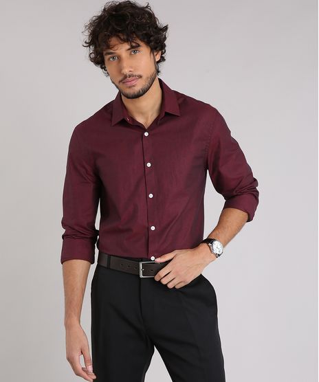 Camisa-Masculina-Comfort-Manga-Longa-Vinho-9138610-Vinho_1