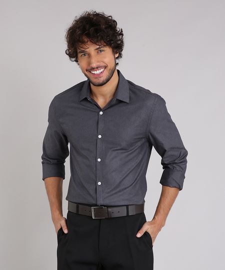 Camisa-Masculina-Comfort-Manga-Longa-Chumbo-9138610-Chumbo_1 Camisa-Masculina-Comfort-Manga-Longa-Chumbo-9138610-Chumbo_1