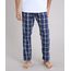 Calca-de-Pijama-Masculina-em-Flanela-Xadrez-Azul-Marinho-9194463-Azul_Marinho_1
