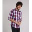 Camisa-Masculina-Slim-Xadrez-Manga-Longa-Vinho-8897334-Vinho_1