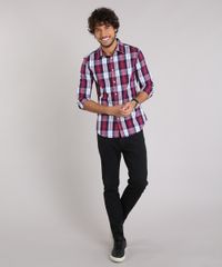 Camisa-Masculina-Slim-Xadrez-Manga-Longa-Vinho-8897334-Vinho_3
