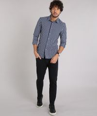 Camisa-Masculina-Slim-Xadrez-Manga-Longa-Azul-Marinho-8897340-Azul_Marinho_3