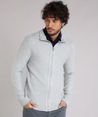 Jaqueta-Masculina-em-Trico-Gola-Alta-Manga-Longa--Cinza-Mescla-Claro-8848976-Cinza_Mescla_Claro_5