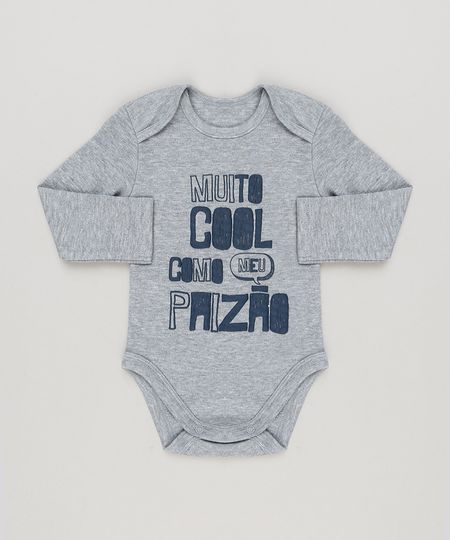 Body-Infantil--Muito-Cool-Como-Meu-Paizao--Manga-Longa-Gola-Redonda-Algodao---Sustentavel-Cinza-Mescla-8924169-Cinza_Mescla_1