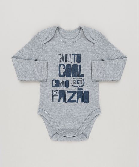 Body-Infantil--Muito-Cool-Como-Meu-Paizao--Manga-Longa-Gola-Redonda-Algodao---Sustentavel-Cinza-Mescla-8924169-Cinza_Mescla_1