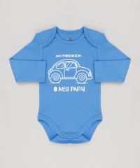 Body-Infantil--Amo-Passear-com-o-Meu-Papai--Manga-Longa-Gola-Redonda-em-Algodao---Sustentavel-Azul-8924155-Azul_1