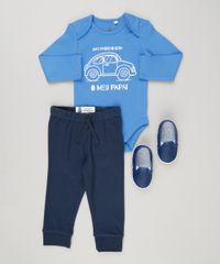 Body-Infantil--Amo-Passear-com-o-Meu-Papai--Manga-Longa-Gola-Redonda-em-Algodao---Sustentavel-Azul-8924155-Azul_3