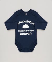 Body-Infantil--Aproveitem-Porque-Eu-Vou-Dormir--Manga-Longa-Decote-Redondo-em-Algodao---Sustentavel-Azul-Marinho-8922359-Azul_Marinho_1
