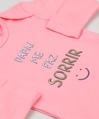 Body-Infantil--Papai-Me-Faz-Sorrir--Manga-Longa-Decote-Redondo-em-Algodao---Sustentavel-Rosa-8922352-Rosa_4