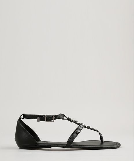 Rasteira-Feminina-com-Pedrarias-e-Strass-Preta-9213100-Preto_1
