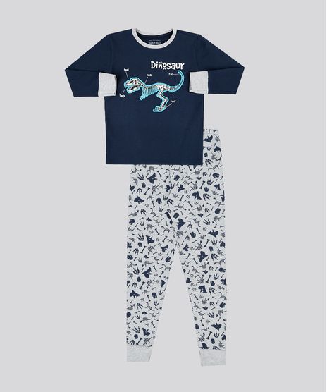 Pijama-Infantil-Dinossauro-Manga-Longa-Gola-Careca-em-Moletom-Cinza-Mescla-9133206-Cinza_Mescla_1