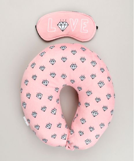Kit-de-Apoio-de-Cabeca---Tapa-Olho-Estampado-de-Diamantes-Rosa-9131591-Rosa_1