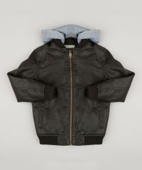 Jaqueta-Infantil-Bomber-com-Capuz-Removivel-em-Moletom-Marrom-8855737-Marrom_1