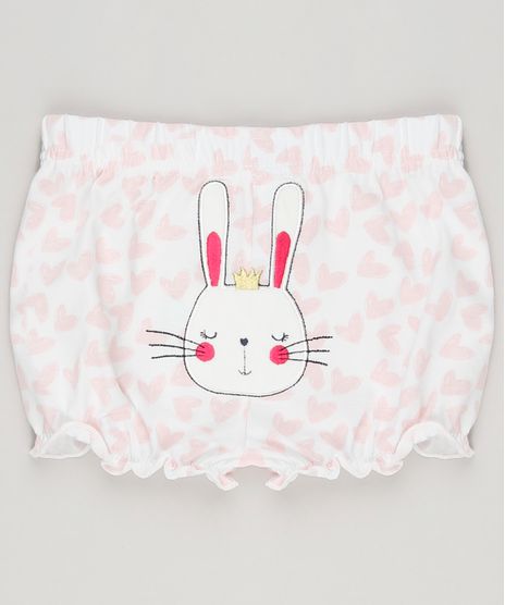 Short-Infantil-Coelho-Estampado-de-Coracoes-em-Algodao---Sustentavel-Off-White-8941231-Off_White_1