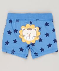 Short-Infantil-Leao-Estampado-de-Estrelas-em-Algodao---Sustentavel-Azul-8941301-Azul_1