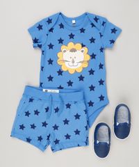 Short-Infantil-Leao-Estampado-de-Estrelas-em-Algodao---Sustentavel-Azul-8941301-Azul_3