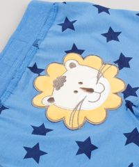 Short-Infantil-Leao-Estampado-de-Estrelas-em-Algodao---Sustentavel-Azul-8941301-Azul_4