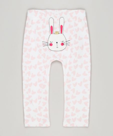 Calca-Infantil-Coelho-Estampado-de-Coracoes-em-Algodao---Sustentavel-Off-White-8941210-Off_White_1