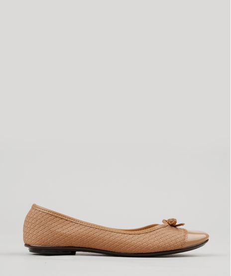 Sapatilha-Feminina-Moleca-Bico-Redondo-Tresse-com-Laco-Bege-9237392-Bege_1