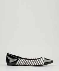 Sapatilha-Feminina-Via-Uno-Bico-Fino-com-Tresse-e-Verniz-Preta-9229667-Preto_1