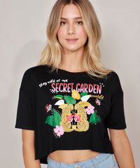 Camiseta-Cropped--Secret-Garden--Manga-Curta-Decote-Redondo-Preta-9983431-Preto_1