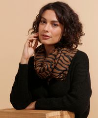 Lenco-Feminino-Estampado-Animal-Print-Zebra-Marrom-9841675-Marrom_2